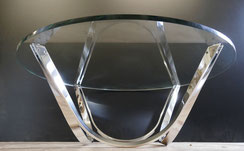 Glas Coffeetable,Roger Sprunger, für Dunbar USA ,70er Jahre, Ø 110 cm,Couchtisch , € 1200,00