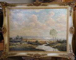 Josef Rolf Knobloch München Öl auf Leinwand "Schäferin mit Ziegen" 98 x 71 cm, € 1500,00