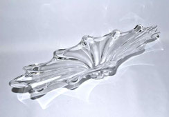 Große französische Kristallglas Schale gezogen Art Vannes France L. 62,0 cm, € 220,00