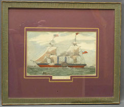 Colorierter Kupferstich "The new Cunard Steam-Ship Arabia" 21,0 x 14,5 cm, € 120,00