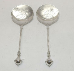2er Set Eisheber, Niederlande, 1889, 833er Silber, Minerva Head, 20,7 cm