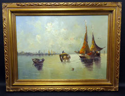 C.Schütz Df, Düsseldorf, Öl auf Leinwand "Heimkehrende Fischer" Holland 70X50 cm, € 490,00