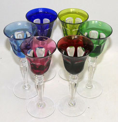6 x Nachtmann Likörglas Modell Tosca Kristall Überfang Schälschliff H. 14,5 cm, € 160,00