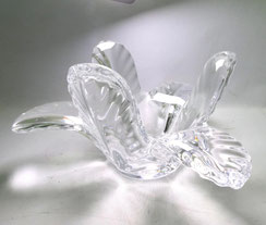 Kristallglas Schale Art Vannes France "Cabbage Leaf" 60er Jahre, 26 X 13,5cm, € 420,00