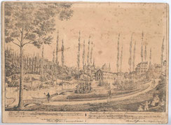 Kupferstich Ansicht von Burtscheid Promenade v. Martin Hoffmann Aachen 45 x 35cm, € 320,00