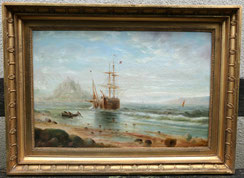 A.S. Howell "Gestrandete Segelschiffe" Saint Malo im Nebel Bretagne 76x 51,5 cm, € 3450,00