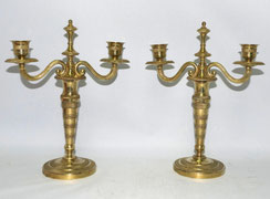 Ein paar Empire Kerzenleuchter Messing Doppelkerzenhalter H. 27,5 cm B. 23,0 cm, € 560,00