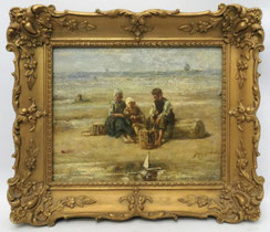 "Children playing by the Sea" after Jozef Israels Öl auf Holz 24,8 x 30,1 cm, € 2000,00