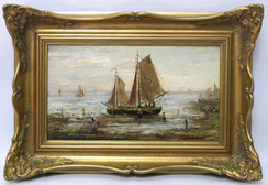 A Kirschner 1897 Marinemaler Fischerboot am Strand Öl auf Mahagoni 33,0 x19,0 cm, € 350,00