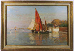 Manuel Wielandt, Bacino di San Marco, Venedig, 1897, Öl auf Holz, 54 cm x 35 cm,€ 2600,00