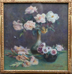 Jeanne Tumby 1920 signiert Belgien Pastellkreide hinter Glas gerahmt 54,5 x 52,5, € 360,00