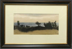 Ferdinand Springer Aquarell Zeichnug 80er" IMAGINÄRE LANDSCHAFT" 40,5 x 19,0 cm, € 900,00