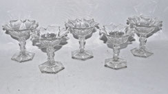 5er Satz Saliere Val St. Lambert LALAING Eingestochene Luftblase Kristall H. 9cm, € 195,00