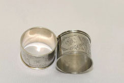 2x Serviettenring rund Monogramm 800er Silber Ø 5,5 cm