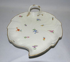 Meissen Porzellan Blattschale Streublume Goldrand Neu-Ozier 26,5 x 22,0 x 6,5cm, € 210,00