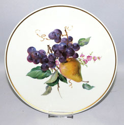 Meissen Porzellan Wandteller Obstmalerei nach Julius Braunsdorf Goldrand Ø26,5cm, € 1200,00