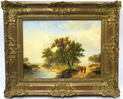 Ölgemälde "Idylische Landschaft" Wouter W. Janssen Öl auf Holz 40 x 30 cm, € 420,00