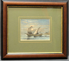 Altcolorierter Kupferstich "Arab Dhows" Dau, Handelsschiffe 12,7 cm x 9,3 cm, € 65,00