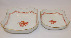 Meissen,2er Set Beilagen Schüssel, , Indische Malerei 23, rot, 19,5 cm, 22,5 cm, € 320,00