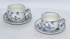 2er Set Kaffeegedeck Kindergeschirr Strohblume Blau gebrochener Stab D. 5,5 cm, € 70,00