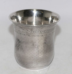 Taufbecher Frankreich Minerva 925 Sterling 68 Gramm Monogrammiert "MP", H.8,0