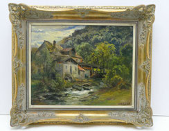 Carl Ebert,1876, München, Mühle am Bach, Öl auf Leinwand, 43,0 cm x 35,0 cm,€ 2300,00