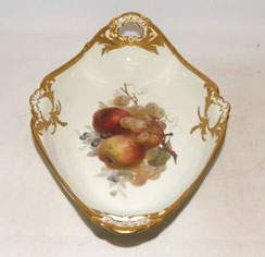Ovale Prunk Schale KPM Berlin Früchtebouquet Gold Rocaillen L. 37,5 cm Zepter, € 650,00