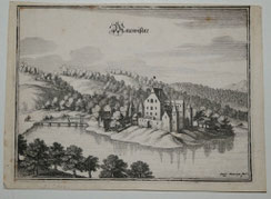 Merian Kupferstich, Mauwister, Schloss Mauensee, um 1600, 13,2 cm x 17,7 cm, € 69,00