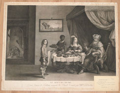 "Die bösen Reichen" nach D. Teniers Kupferstich grav.Firmin Beauvarlet, 56x39cm, € 400,00