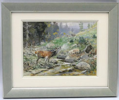 Christian Kröner Gouache - Papier "Ein Rivale " gerahmt 31,0 x 25,0 cm, € 450,00