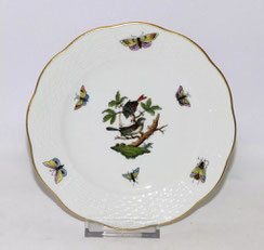Herend ROTHSCHILD Brotteller Vögel Insekten Modell 516/RO Ungarn Ø 16,7 cm Gold, € 49,00