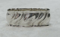 Serviettenring,oval, 830er Silber, Franz Scheurle, Monogramm J. G., 6,5 x 2,5 cm