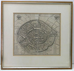 Kupferstich Merian, 1647 Stadt Aachen,perspektivisch,Aquisgranum, 27,5 x 30,6 cm, € 360,00