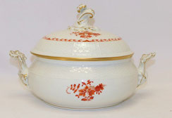 Meissen,Porzellan Terrine, Suppenterrine, Indische Malerei 23, rot, Ø 22,0 cm, € 650,00