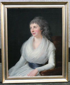 Portrait Baronin MURET 1793, A.Speissegger Morges Öl auf Leinwand 79 x 64 cm, € 2600,00