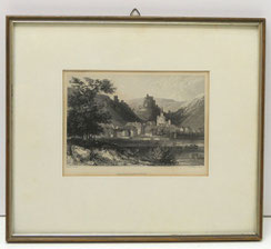 Stahlstich Balduinstein, Lithographie, nach Verhas von H. Winkles, 1840, € 80,00