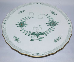Meissen Porzellan Tortenplatte Indisch grün goldstaffiert Ø 32,5 cm, € 135,00