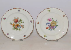 2 x Meissen Dessertteller Wandteller Blumenbouquet brauner Rand Ø 19,0 cm, € 120,00