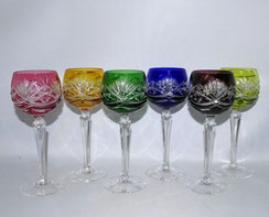 6 x Nachtmann Weinglas Römer Mehrfarbig Kristallglas Serie 124 H. 19,0 cm, € 165,00