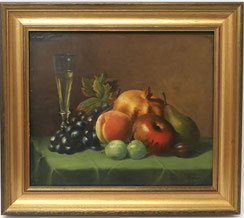 Stillleben mit Früchten und Glas J. Müsing 1880 Öl auf Holz 42,0 cm x 35,0 cm, € 900,00