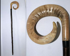 antiker Gehstock schottisches Ramshorn Schwarzdorn Sign. P. C. 480 g. L. 94,5 cm, € 350,00