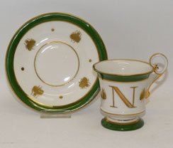 Biedermeier Gedeck,Tasse, Untertasse , Thüringen, Napoleon, goldene Käfer,€ 235,00