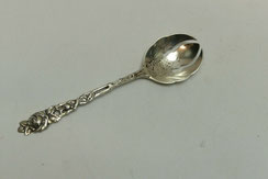 Gebäcklöffel, Salatlöffel, 800er Silber, Rose, 17,5 cm, 36,0 g.