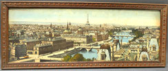 Alte Farb Lithographie " Sieben Brücken von Paris" um 1900 Panorama 57,5x21,0cm, € 110,00