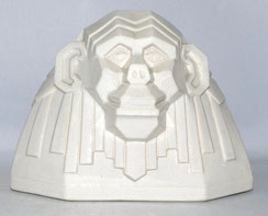 Art Deco Keramik Skulptur Affenbüste geometrisch Niederlande H. 17,0 cm, € 280,00