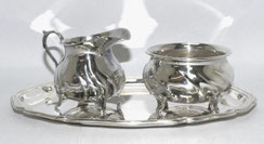 Milch und Zucker Set mit Tablett 835er Silber Wilkens & Söhne 272 g.