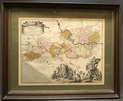 Altkolorierter Kupferstich "Nova Anhaltini" 1710 J. T. Schuchardt 59,5x46,5 cm, € 280,00