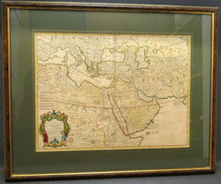 Altkolorierter Kupferstich "Türkei, Arabien, Pesien" 1701 Guillaume De L´Isle, € 220,00