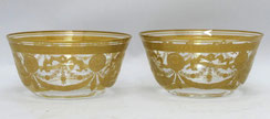 St. Louis 2er Set Fingerschale Serie "Congress "Golddekor, Löwenkopf D. 11,7 cm, € 490,00 