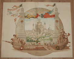 Plakat Weltaustellung 1885 Antwerpen, Exposition Universelle Belgien 62 x 50 cm, € 420,00